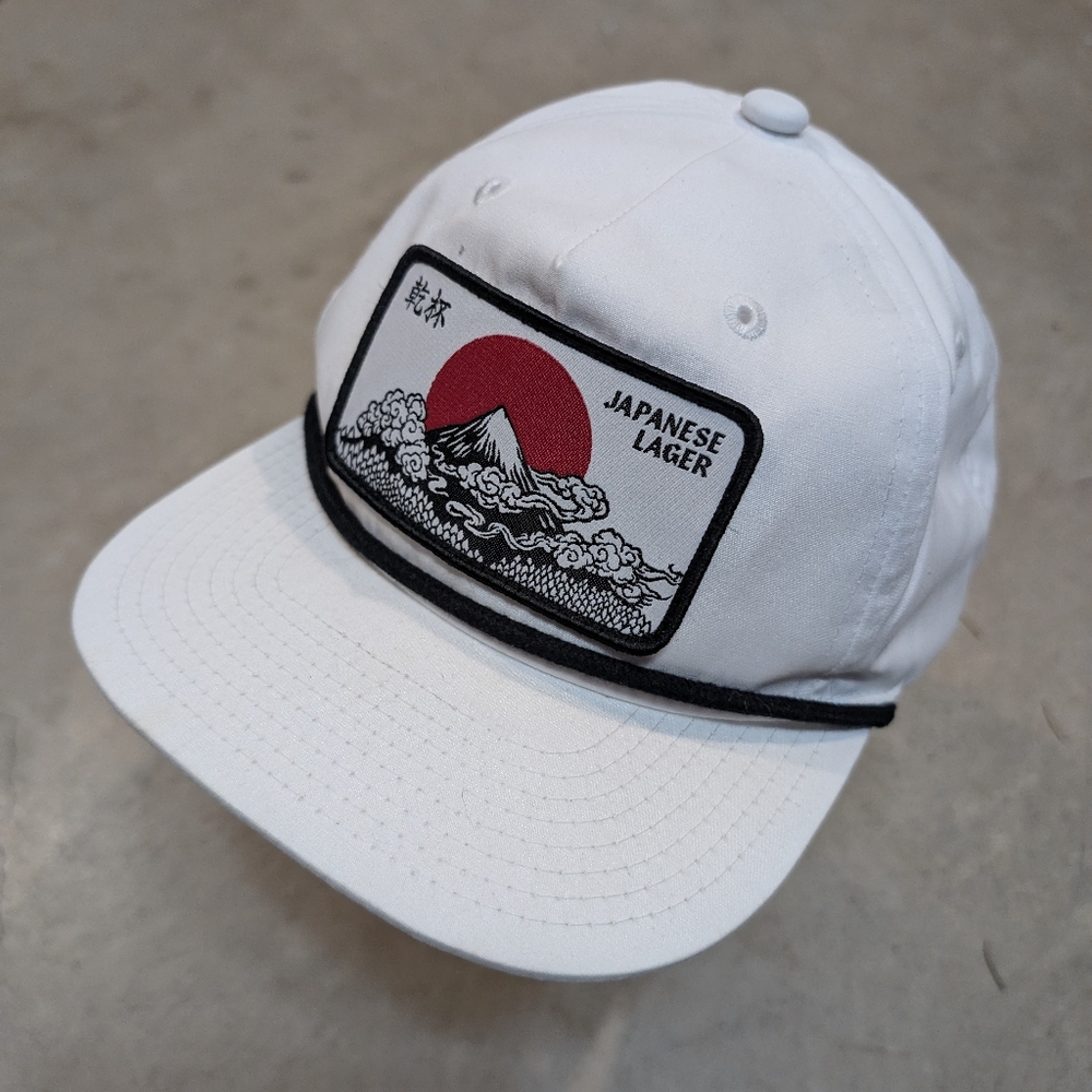 Japanese Lager Snap Back Hat Decky White